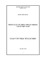 (Luận văn thạc sĩ) pháp luật về thỏa thuận trọng tài ở việt nam  