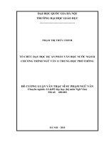 (Luận văn thạc sĩ) tổ chức dạy học theo dự án phần văn học nước ngoài chương trình ngữ văn 11 trung học phổ thông   