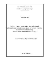 (Luận văn thạc sĩ) quản lý hoạt động kiểm tra – đánh giá kết quả học tập của học sinh – sinh viên trường cao đẳng nghề phú thọ trong bối cảnh đổi mới giáo dục   