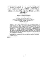 (Luận văn thạc sĩ) trách nhiệm hình sự của người chưa thành niên phạm tội trong luật hình sự việt nam trên cơ sở các số liệu địa bàn thành phố hồ chí minh  