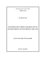 (Luận văn thạc sĩ) người bào chữa trong giai đoạn xét xử sơ thẩm trong tố tụng hình sự việt nam  
