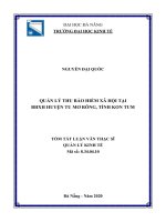 Quản lý thu bảo hiểm xã hội tại bảo hiểm xã hội huyện tu mơ rông, tỉnh kon tum 