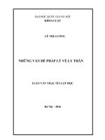 (Luận văn thạc sĩ) những vấn đề pháp lý về ly thân 