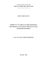 (Luận văn thạc sĩ) nghiên cứu tác động của biến đổi khí hậu đến sinh kế của người dân trên đảo cát bà, thành phố hải phòng 