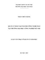 (Luận văn thạc sĩ) quản lý đào tạo ngành công nghệ may tại trường đại học công nghiệp hà nội   