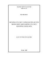 (Luận văn thạc sĩ) mô hình tổ chức chính quyền huyện trong điều kiện không tổ chức hội đồng nhân dân  