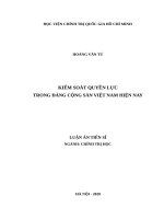 Kiểm soát quyền lực trong đảng cộng sản việt nam hiện nay 