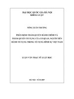 (Luận văn thạc sĩ) phân định thẩm quyền hành chính và thẩm quyền tố tụng của cơ quan, người tiến hành tố tụng trong tố tụng hình sự việt nam 