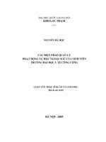 (Luận văn thạc sĩ) các biện pháp quản lý hoạt động tự học ngoại ngữ của sinh viên trường đại học y tế công cộng 