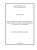 (Luận văn thạc sĩ) quản lý hoạt động ứng dụng công nghệ thông tin trong dạy học ở các trường trung học phổ thông huyện mường chà, tỉnh điện biên 
