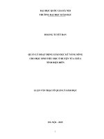 (Luận văn thạc sĩ) quản lý hoạt động giáo dục kỹ năng sống cho học sinh tiểu học ở huyện tủa chùa tỉnh điện biên   