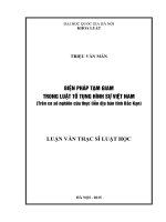 (Luận văn thạc sĩ) biện pháp tạm giam trong luật tố tụng hình sự việt nam (trên cơ sở nghiên cứu thực tiễn địa bàn tỉnh bắc kạn) 