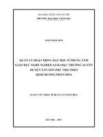 (Luận văn thạc sĩ) quản lý hoạt động dạy học ở trung tâm giáo dục nghề nghiệp giáo dục thường xuyên huyện tân sơn phú thọ theo định hướng phân hóa 