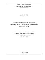 (Luận văn thạc sĩ) quản lý hoạt động chuyên môn ở trường tiểu học yên khang huyện ý yên tỉnh nam định 