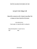 Nhận biết các phụ âm cuối vô thanh trong tiếng việt sử dụng các tham số giả tần số formant