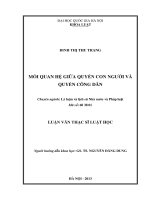 (Luận văn thạc sĩ) mối quan hệ giữa quyền con người và quyền công dân  