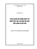 (Luận văn thạc sĩ) bảo vệ quyền của người khuyết tật trong pháp luật lao động việt nam – thực trạng và giải pháp  07 