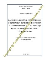 (Luận văn thạc sĩ) đặc điểm lâm sàng, cận lâm sàng ở bệnh nhân bệnh phổi tắc nghẽn mạn tính có tiền sử lao phổi tại bệnh viện phổi trung ương từ 2012 đến 2016 