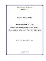(Luận văn thạc sĩ) hoàn thiện pháp luật về doanh nghiệp phục vụ sự nghiệp công nghiệp hóa, hiện đại hóa đất nước 