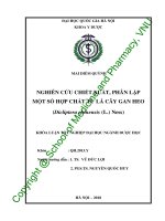 (Luận văn thạc sĩ) nghiên cứu chiết xuất, phân lập một số hợp chất từ lá cây gan heo (dicliptera chinensis (l ) ness) 