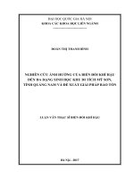 (Luận văn thạc sĩ) nghiên cứu ảnh hưởng của biến  đổi khí hậu  đến  đa dạng sinh học khu di tích mỹ sơn, tỉnh quảng nam và đề xuất giải pháp bảo tồn 