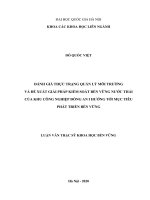 (Luận văn thạc sĩ) đánh giá thực trạng quản lý môi trường và đề xuất giải pháp kiểm soát bền vững nước thải của khu công nghiệp đồng an i hướng tới mục tiêu phát triển bền vững 