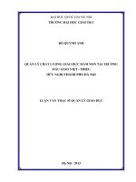 (Luận văn thạc sĩ) quản lý chất lượng giáo dục mầm non tại trường mẫu giáo việt   triều hữu nghị thành phố hà nội   