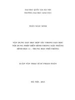 (Luận văn thạc sĩ) vận dụng dạy học hợp tác trong dạy học nội dung phép biến hình trong mặt phẳng hình học 11 trung học phổ thông 