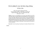 (Luận văn thạc sĩ) giá trị pháp lý của văn bản công chứng  