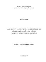 (Luận văn thạc sĩ) đánh giá mức độ tổn thương do biến đổi khí hậu của cộng đồng nuôi tôm nước lợ tại huyện mỹ xuyên, tỉnh sóc trăng 