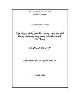 (Luận văn thạc sĩ) một số giải pháp quản lý trường trung học phổ thông bán công vùng nông thôn thành phố hải phòng 