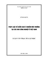 (Luận văn thạc sĩ) pháp luật về kiểm soát ô nhiễm môi trường tại các khu công nghiệp ở việt nam 