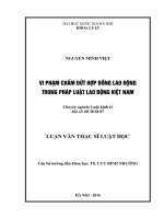 (Luận văn thạc sĩ) vi phạm chấm dứt hợp đồng lao động trong pháp luật lao động việt nam  