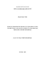 (Luận văn thạc sĩ) đánh giá tính dễ bị tổn thương của cộng đồng cư dân ven biển tỉnh cà mau dưới tác động của xâm nhập mặn trong bối cảnh biến đổi khí hậu 