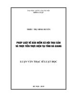 (Luận văn thạc sĩ) pháp luật về bảo hiểm xã hội thai sản và thực tiễn thực hiện tại tỉnh hà giang 