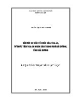 (Luận văn thạc sĩ) đổi mới cơ cấu tổ chức của toà án, từ thực tiễn toà án nhân dân thành phố hải dương, tỉnh hải dương 