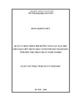 (Luận văn thạc sĩ) quản lý hoạt động bồi dưỡng năng lực dạy học cho giáo viên trung học cơ sở ở huyện thanh sơn, tỉnh phú thọ theo chuẩn nghề nghiệp 