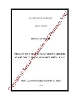 (Luận văn thạc sĩ) nhận xét tình hình đẻ non tại bệnh viện phụ sản hà nội từ tháng 10 2018 đến tháng 4 2019 