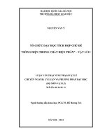 (Luận văn thạc sĩ) tổ chức dạy học tích hợp chủ đề dòng điện trong chất điện phân vật lí 11 