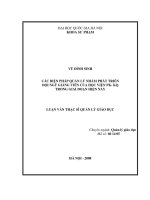 (Luận văn thạc sĩ) các biện pháp quản lý nhằm phát triển đội ngũ giảng viên của học viện phòng không   không quân trong giai đoạn hiện nay   