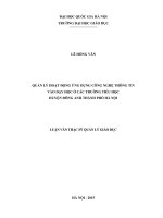 (Luận văn thạc sĩ) quản lý hoạt động ứng dụng công nghệ thông tin vào dạy học ở các trường tiểu học huyện đông anh thành phố hà nội   