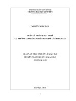 (Luận văn thạc sĩ) quản lý thiết bị dạy nghề tại trường cao đẳng nghề trong bối cảnh hiện nay   