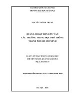 (Luận văn thạc sĩ) quản lý hoạt động tư vấn các trường trung học phổ thông thành phố hồ chí minh 