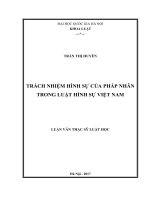 (Luận văn thạc sĩ) trách nhiệm hình sự của pháp nhân trong luật hình sự việt nam luận văn ths  luật 60380 