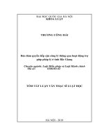 (Luận văn thạc sĩ) bảo đảm quyền tiếp cận công lý thông qua hoạt động trợ giúp pháp lý ở tỉnh bắc giang 