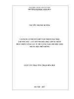 (Luận văn thạc sĩ) vận dụng lý thuyết kiến tạo trong dạy học chương oxi – lưu huỳnh (hóa học lớp 10) nhằm phát triển năng lực tư duy sáng tạo cho học sinh trung học phổ thông 