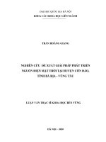 (Luận văn thạc sĩ) nghiên cứu, đề xuất giải pháp phát triển nguồn điện mặt trời tại huyện côn đảo, tỉnh bà rịa   vũng tàu 