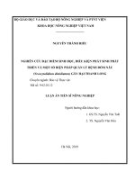 Nghiên cứu đặc điểm sinh học, điều kiện phát sinh phát triển và một số biện pháp quản lý bệnh đốm nâu (neoscytalidium dimidiatum) gây hại thanh long 
