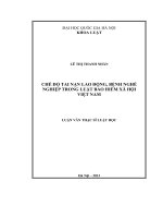 (Luận văn thạc sĩ) chế độ tai nạn lao động, bệnh nghề nghiệp trong luật bảo hiểm xã hội việt nam  
