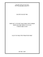 (Luận văn thạc sĩ) thiết kế và tổ chức hoạt động trải nghiệm trong dạy học định lý py ta go ở trung học cơ sở 